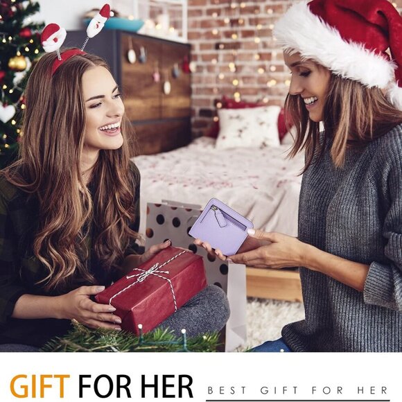 Women's Leather RFID Wallet Compact Bifold Purse With ID Window - Picture 9 of 9